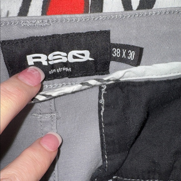 RSQ 38x30 Chino Straight Flat Front Light Gray Casual Work Trousers Pants - Picture 12 of 12